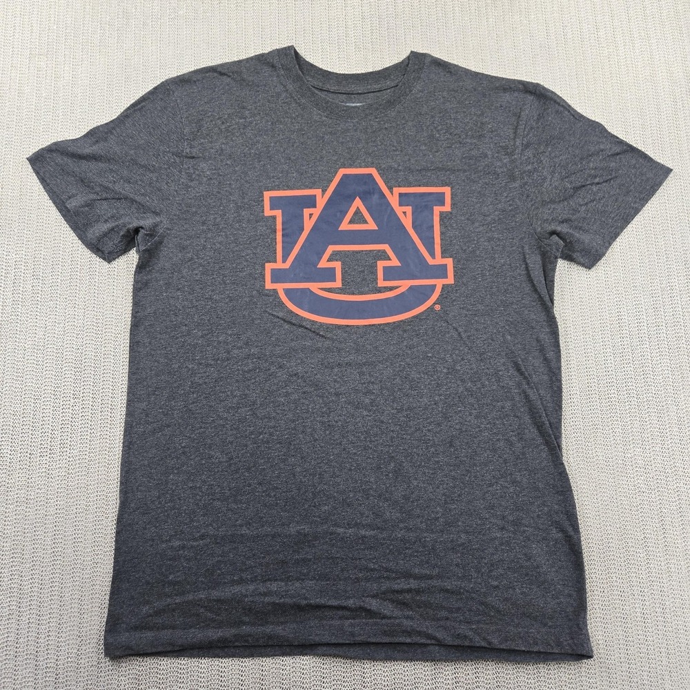 Auburn Tigers Shirt Mens Medium Gray Heather NCAA Football C5 Graphic Tee